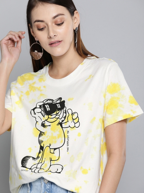 

Kook N Keech Garfield Women White Printed Round Neck T-shirt