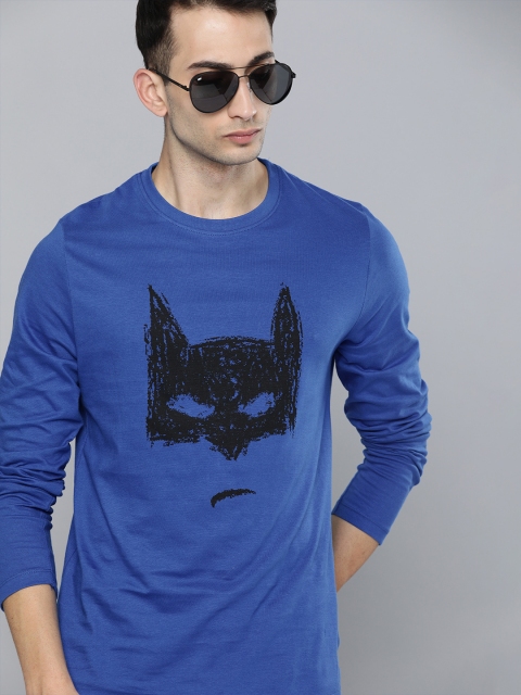

Kook N Keech Batman Men Blue Printed Round Neck T-shirt