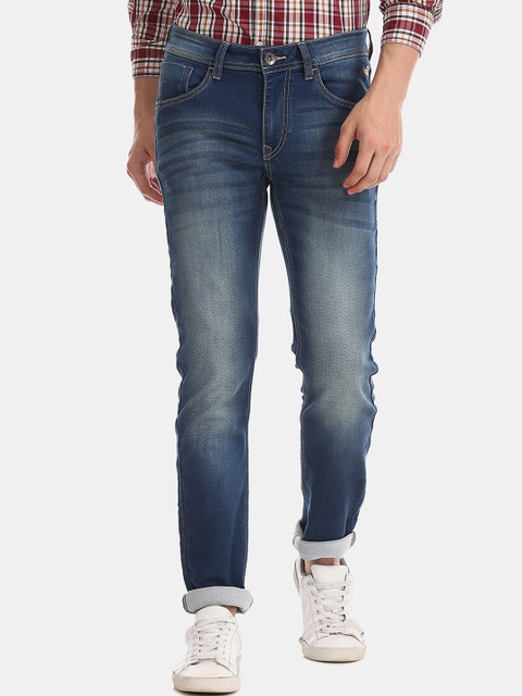 

Flying Machine Men Blue Skinny Fit Mid-Rise Clean Look Stretchable Jeans