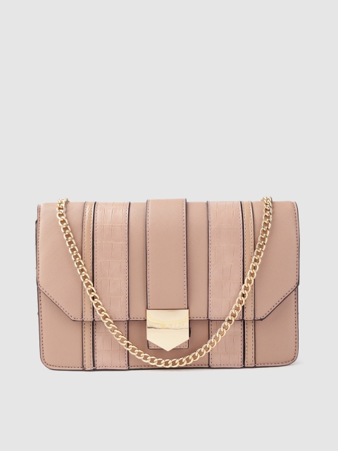 

DOROTHY PERKINS Peach-Coloured Croc Textured Sling Bag
