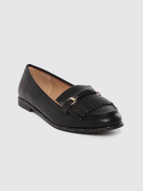 

DOROTHY PERKINS Women Black Solid Horsebit Loafers