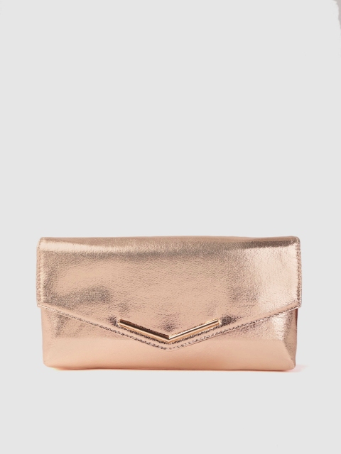 

DOROTHY PERKINS Rose Gold-Toned Solid Envelope Clutch