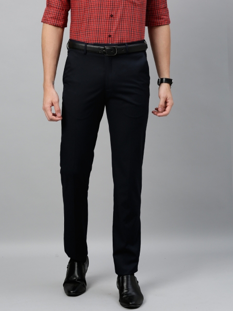 

Van Heusen Men Blue Slim Fit Solid Regular Trousers