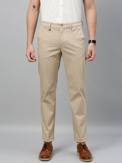 

Van Heusen Men Beige Slim Fit Solid Regular Trousers