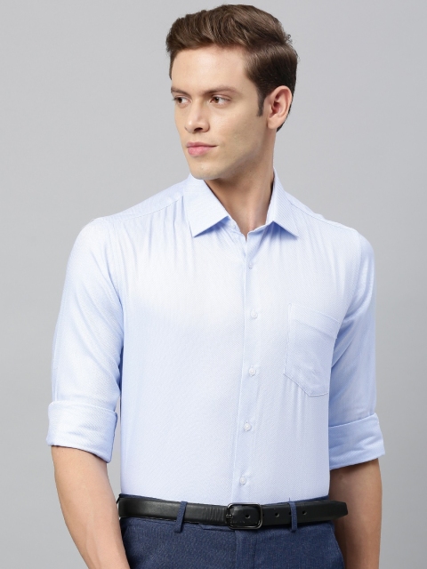 

Van Heusen Men Blue & White Slim Fit Checked Formal Shirt