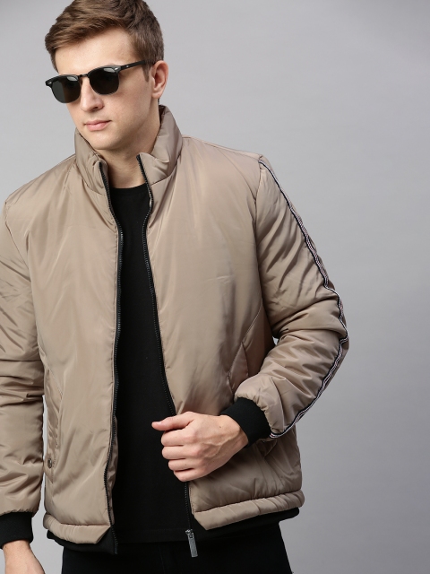 

Mast & Harbour Men Beige Solid Padded Jacket