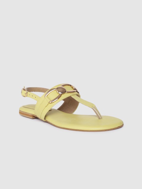 

Inc 5 Women Yellow Solid T-Strap Flats