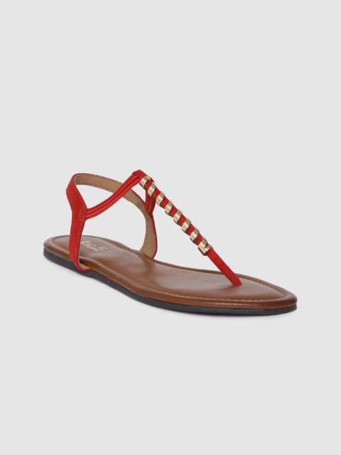 

Inc 5 Women Red Solid Open Toe Flats