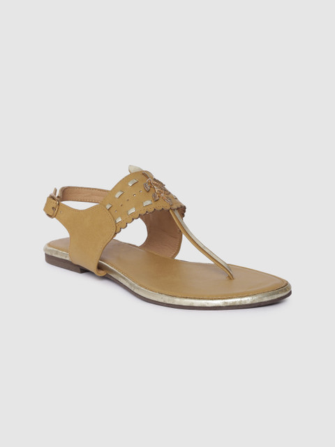 

Inc 5 Women Beige Embellished T-Strap Flats