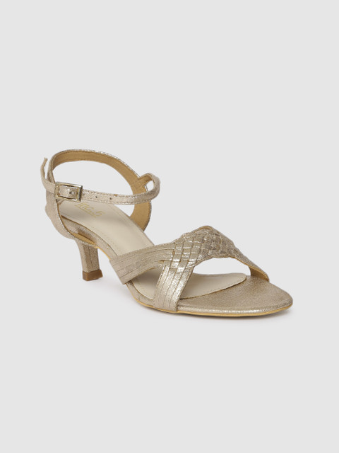 

Inc 5 Women Gold-Toned Woven Design Sandals