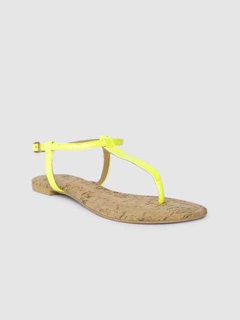 

Inc 5 Women Yellow Solid T-Strap Flats