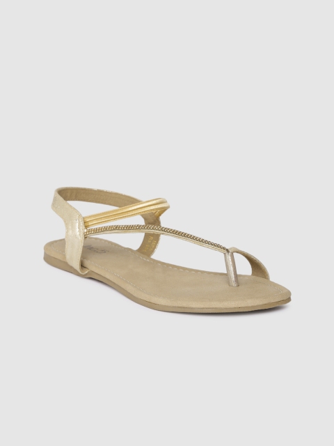 

Inc 5 Women Gold-Toned Solid One Toe Flats