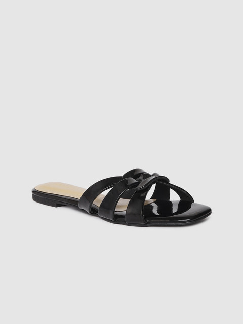 

Inc 5 Women Black Solid Open Toe Flats