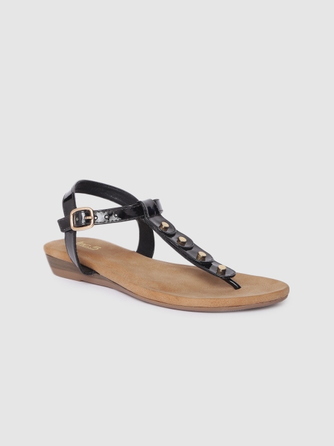 

Inc 5 Women Black Embellished T-Strap Flats