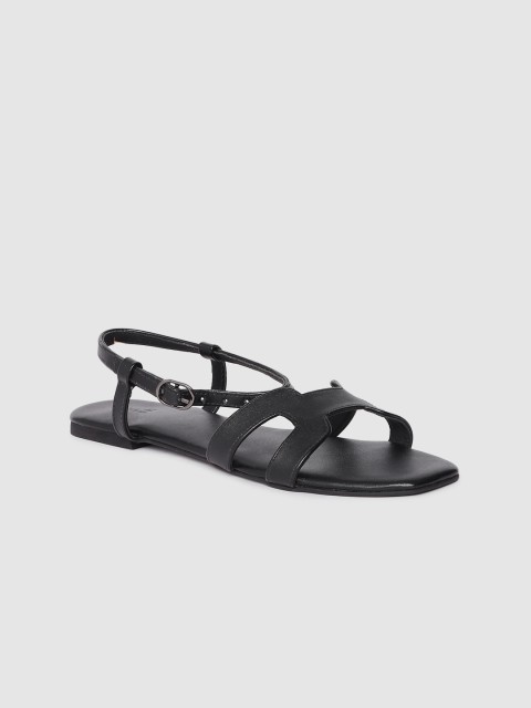 

Inc 5 Women Black Solid Open Toe Flats