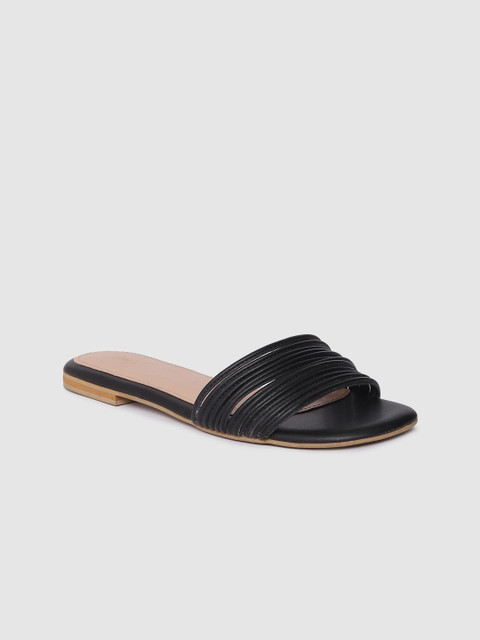 

Inc 5 Women Black Solid Open Toe Flats