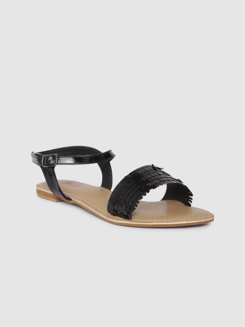 

Inc 5 Women Black Solid Open Toe Flats