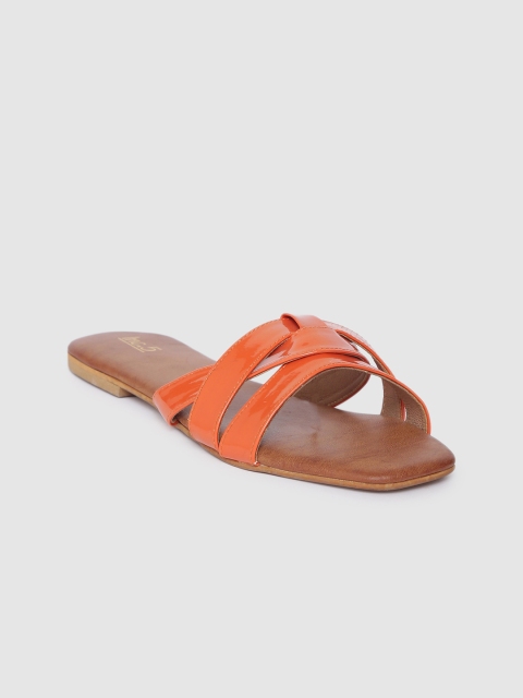 

Inc 5 Women Orange Solid Open Toe Flats