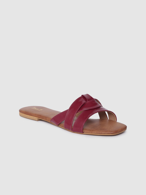 

Inc 5 Women Maroon Solid Open Toe Flats