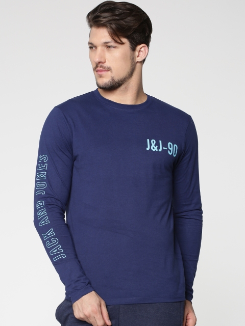 

Jack & Jones Men Blue Printed Lounge T-shirt