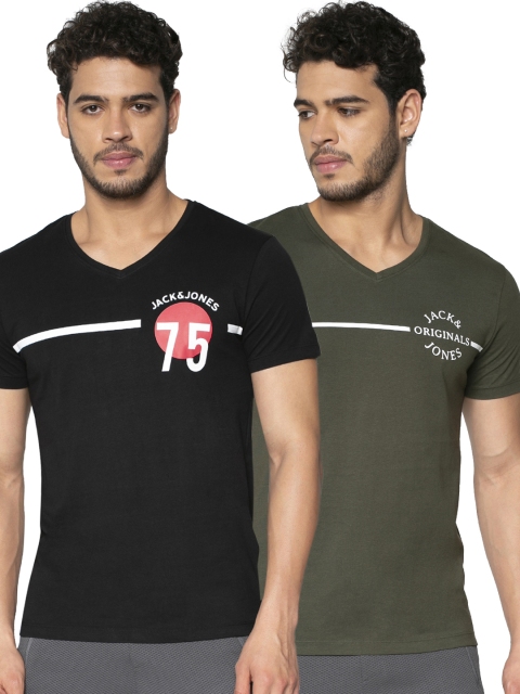

Jack & Jones Men Pack Of 2 Lounge T-shirts, Black