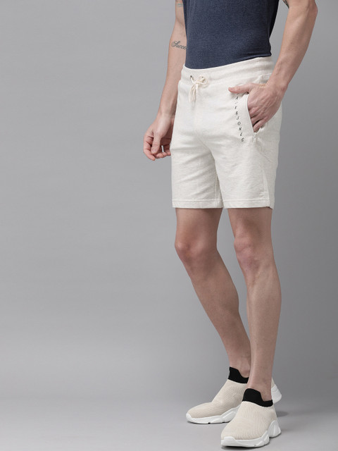 

Jack & Jones Men Off-White Solid Regular Fit Regular Shorts