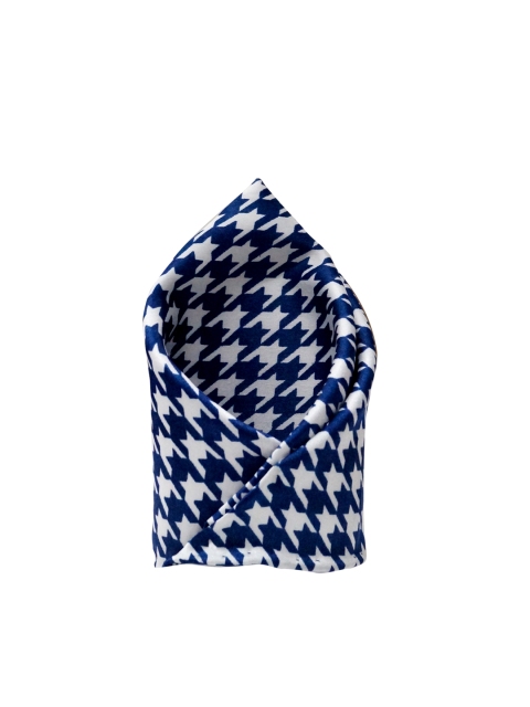 

The Tie Hub Blue & White Houdstooth Print Silk Pocket Sqaure