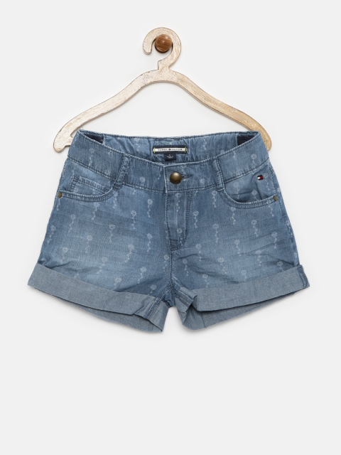 

Tommy Hilfiger Girls Blue Printed Denim Shorts