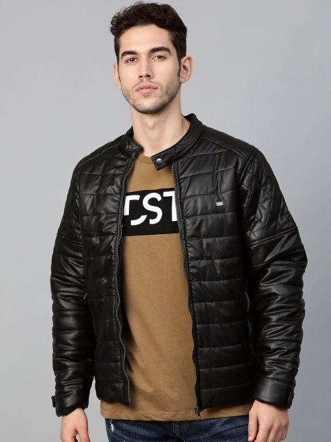 

Roadster Men Black Solid Padded Jacket