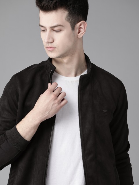 

Roadster Men Black Solid Bomber Jacket