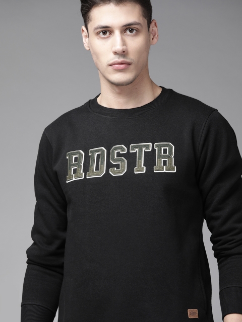 

Roadster Men Black & Grey Solid Sweatshirt