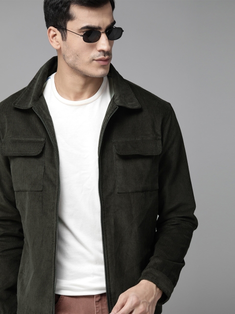 

Roadster Men Black Solid Corduroy Tailored Jacket