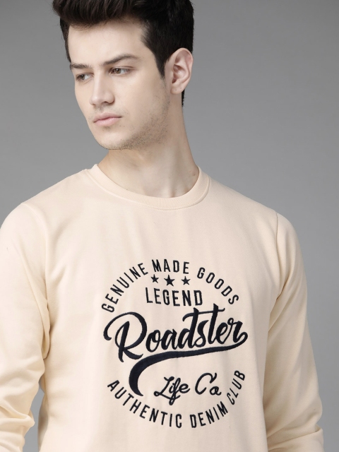 

Roadster Men Cream-Coloured & Black Printed Sweatshirt