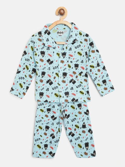 

Eteenz Boys Blue & Black Batman Print Night suit