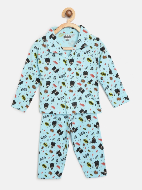 

Eteenz Boys Blue & Black Batman Print Night suit