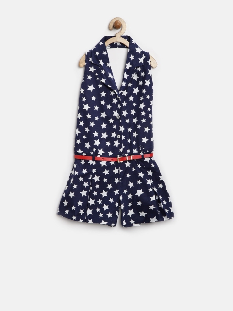 

Peppermint Girls Navy Star Print Playsuit, Navy blue