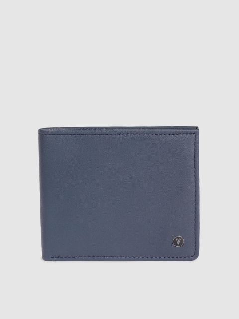 

Van Heusen Men Blue Solid Two Fold Leather Wallet