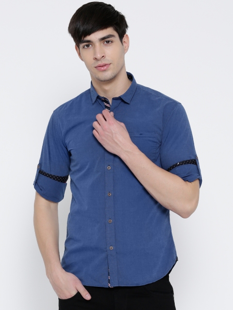 

Highlander Blue Slim Fit Casual Shirt