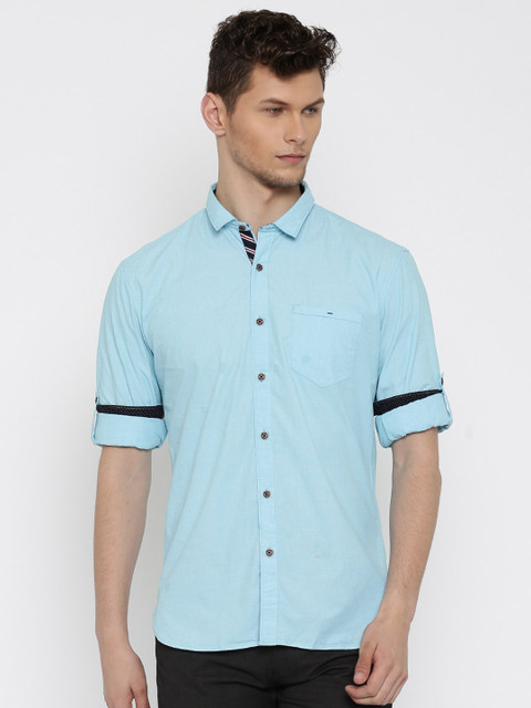 

Highlander Blue Slim Fit Casual Shirt