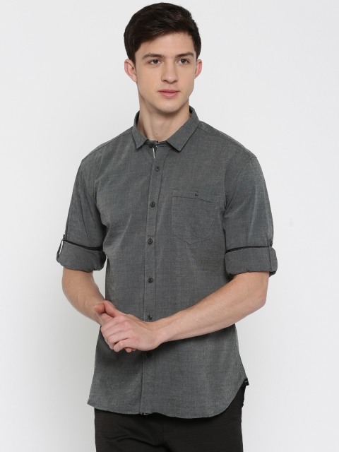 

Highlander Charcoal Grey Slim Fit Casual Shirt
