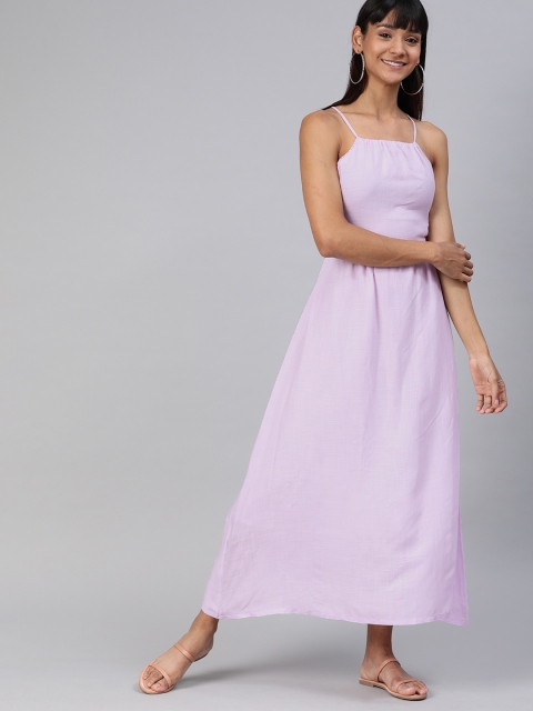 

HERE&NOW Women Lavender Solid Maxi Dress