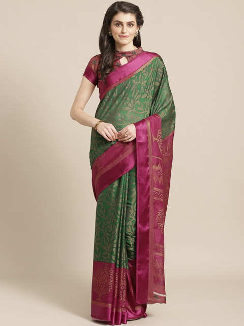 

Saree mall Green & Pink Printed Saree