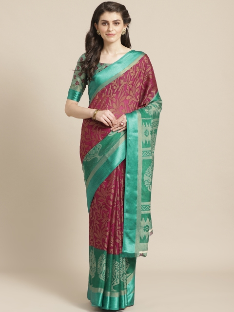 

Saree mall Magenta & Green Printed Saree