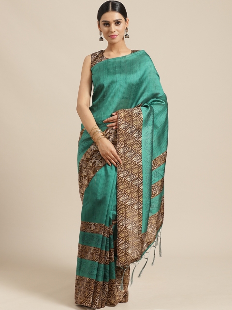 

Saree mall Green & Brown Printed Saree