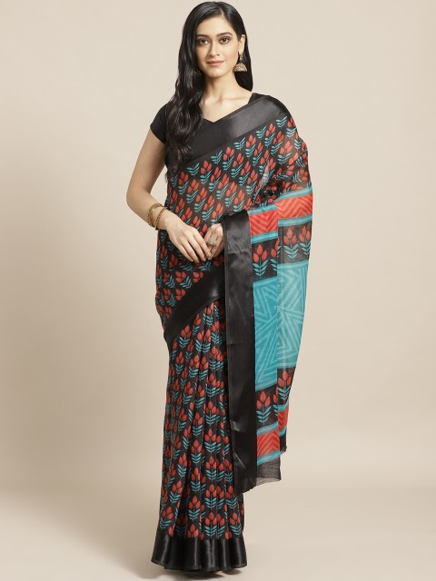 

Saree mall Black & Red Printed Saree