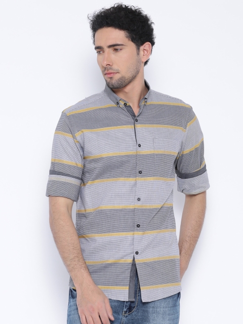 

Black Coffee Black & White Striped Slim Formal Shirt