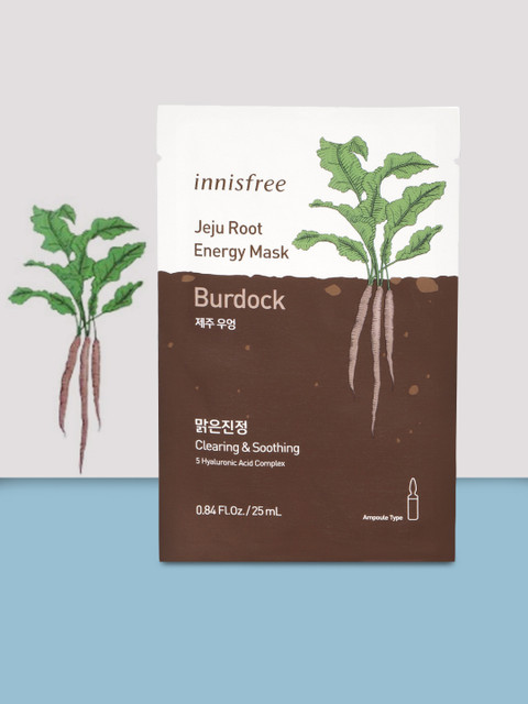

Innisfree Unisex Jeju Root Energy Sheet Mask - Burdock 25 ml, Brown