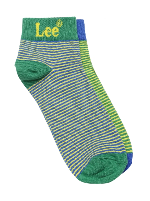 

Lee Men Set of 2 Striped Ankle-Length Socks, Blue