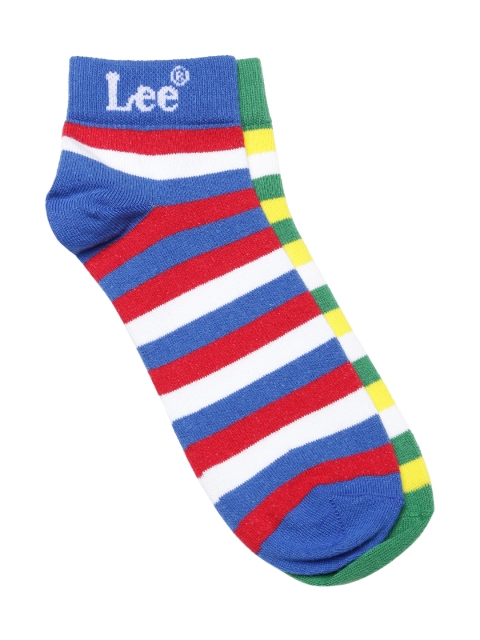 

Lee Men Set of 2 Striped Ankle-Length Socks, Blue