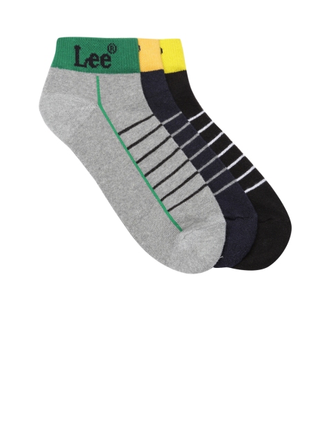 

Lee Men Set of 3 Ankle-Length Socks, Black